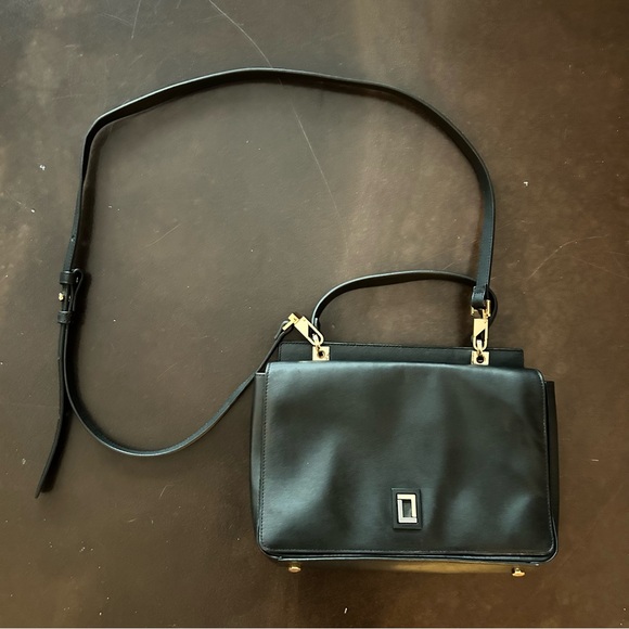 Luana Italy- mini satchel 100% leather purse in Ebony with brass hardware - Picture 5 of 15